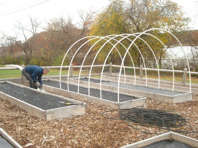 Block greenhouses made of plastic pipes