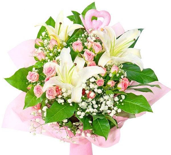 bouquet of lilies and roses