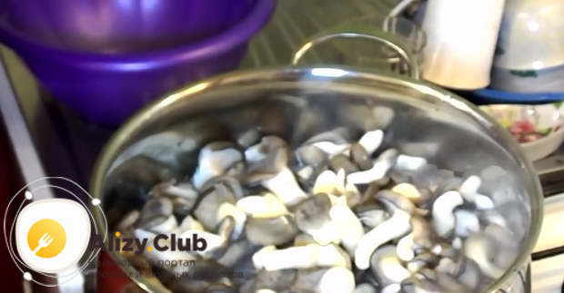 För att förbereda ostronsvamp, lägg svamparna i en kastrull