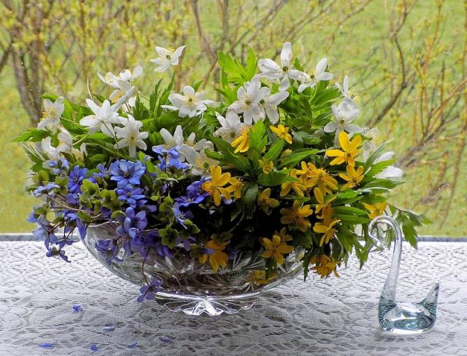 За пролетни цветя са подходящи въздушни вази.