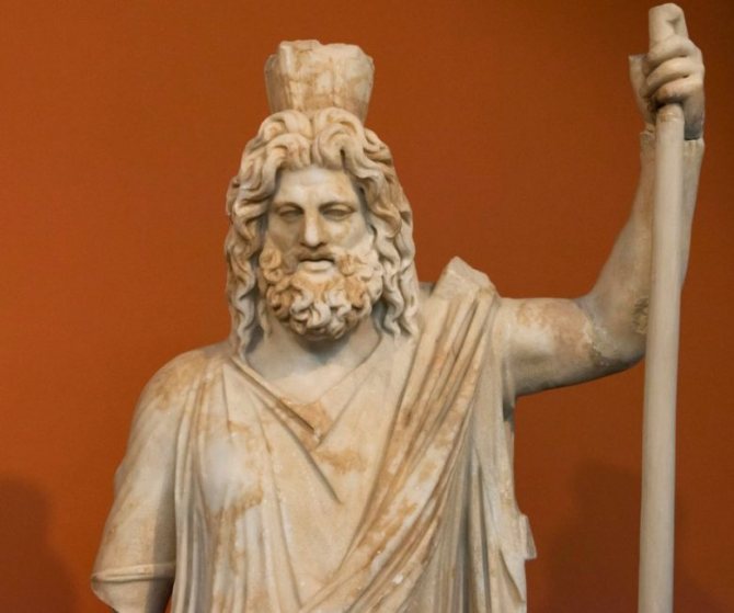 صور الإغريق القدماء فرع السرو بجانب الإله بلوتو