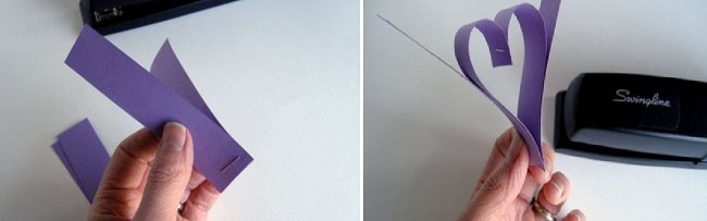 Purple paper heart
