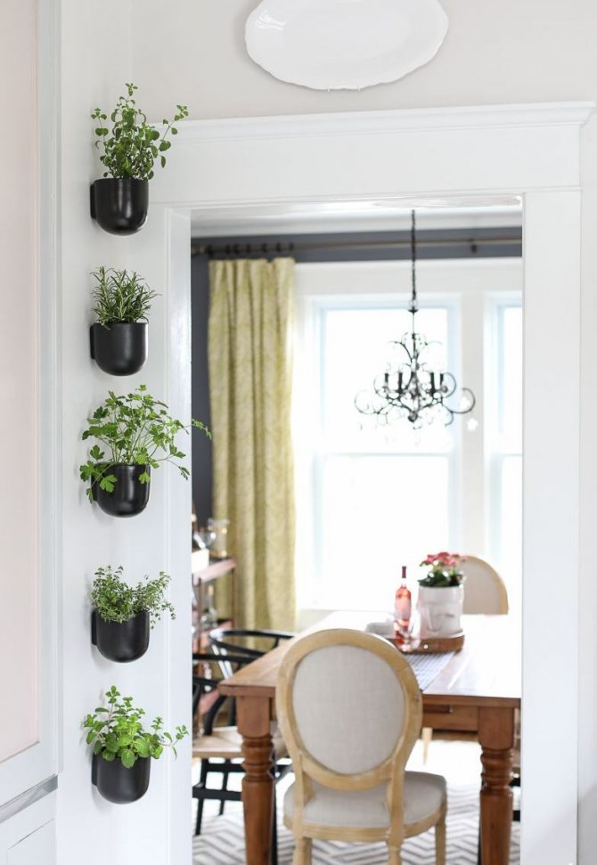 Photo number 13: How to place indoor plants in the interior if there is no room for them
