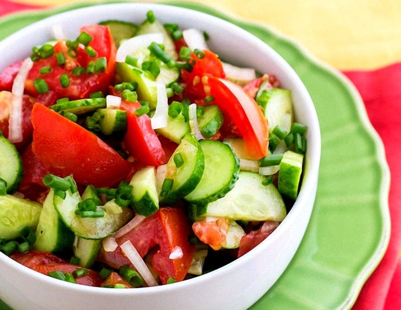 Photo of salad with cucumbers