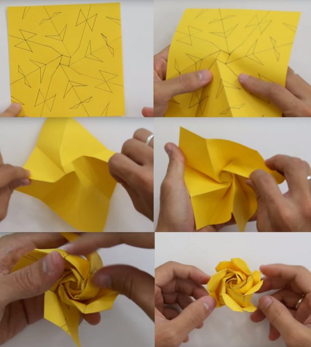 كيفية صنع وردة كاواساكي من الورق