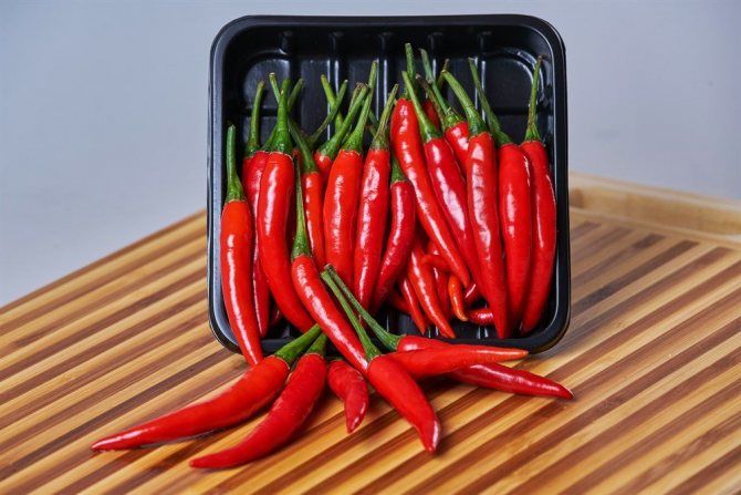Calorie content and chemical composition of hot pepper