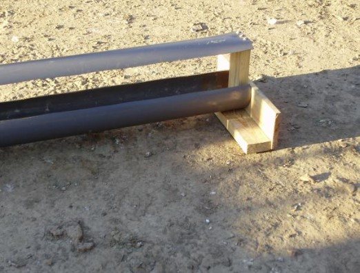 Duck feeder made of plastic sewer pipe