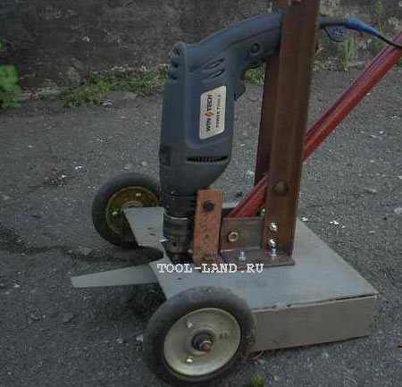 Electric mower from a drill