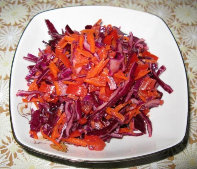 Red cabbage with bell peppers