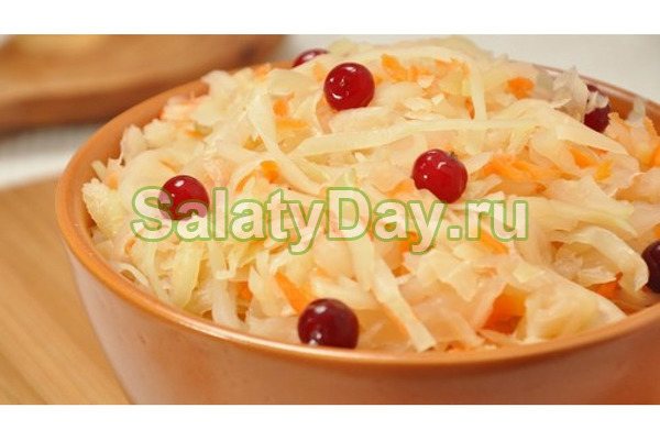 Pickled cabbage with vegetables and cranberries - a storehouse of vitamins