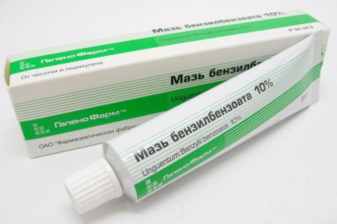 Benzyl benzoate ointment to relieve itching of a dog