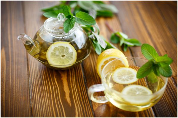 mint tea with lemon