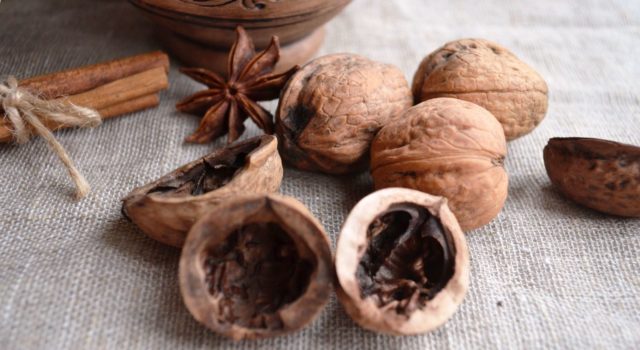 Tekstur walnut: dari kulit, kulit, resipi, aplikasi