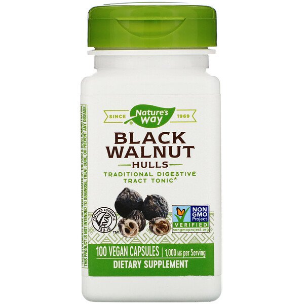 Way ng Kalikasan, Black Walnut Bran, 500 mg, 100 Capsules
