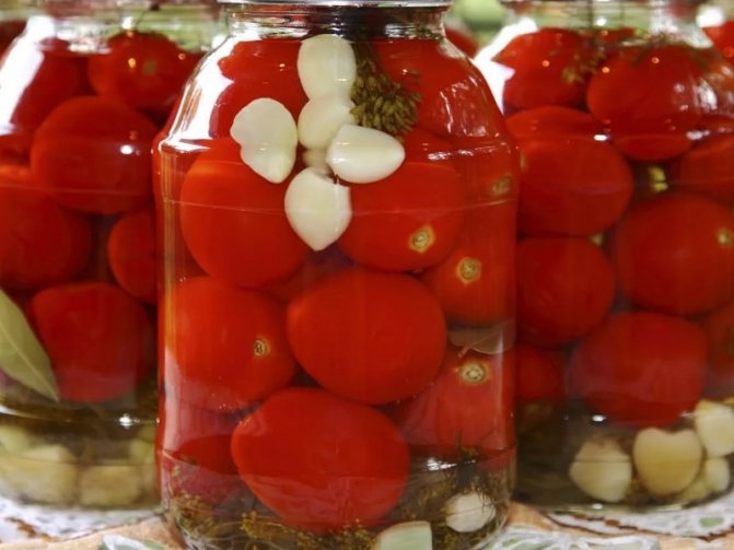 Tomatoes in a jar for the winter