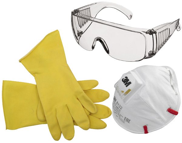Când tratați o cameră din ploșnițe cu preparate insecticide, este important să folosiți mănuși de cauciuc, un aparat de respirat și (dacă este posibil) ochelari de protecție.
