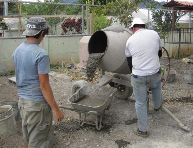 Préparation du mortier de béton