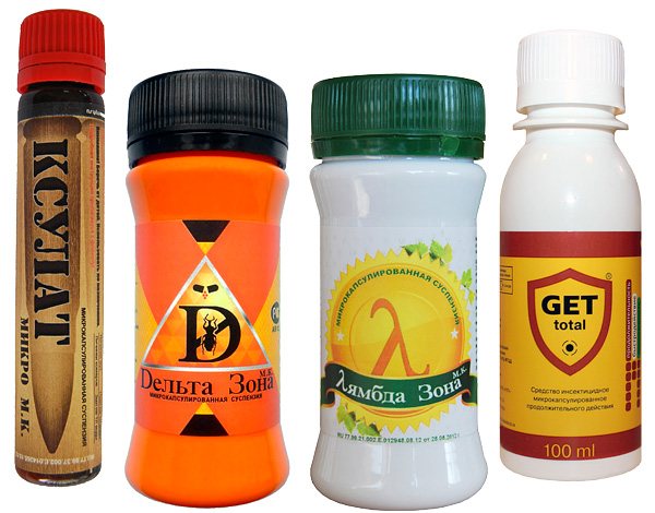 Примери за инсектицидни продукти, пригодени за домашна употреба.