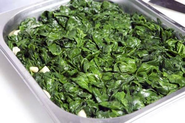 blanched spinach