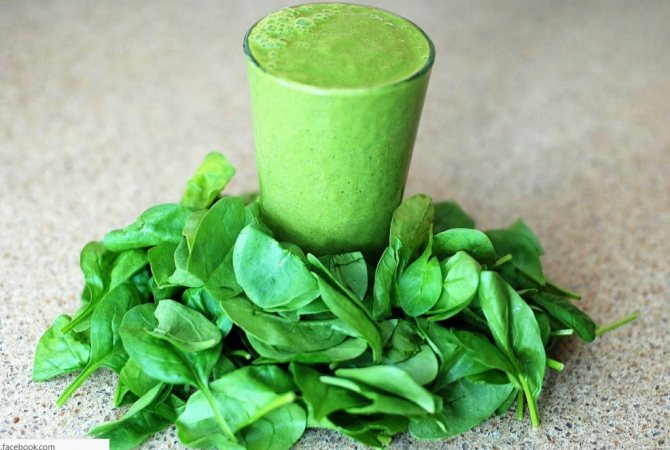 Spinach with kefir