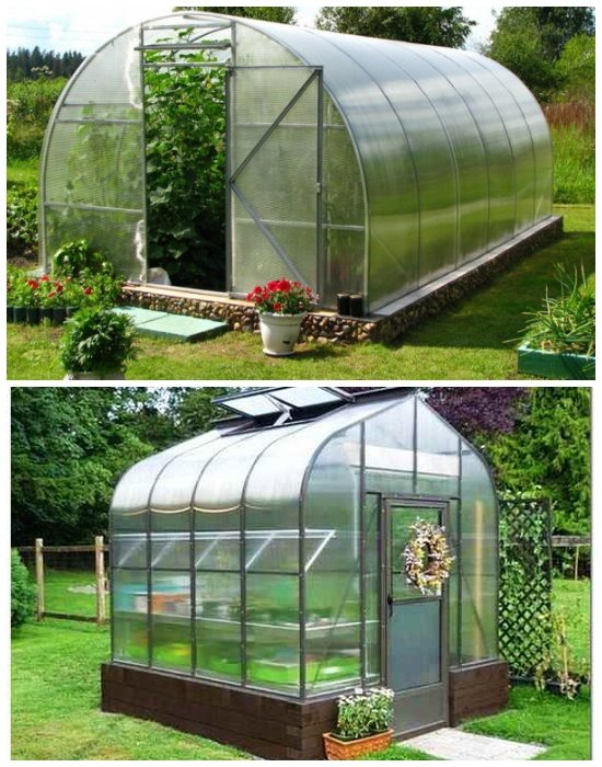 Stationära växthus byggs på en grund eller på en sockel.