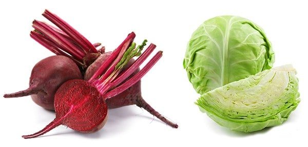 Beets and cabbage