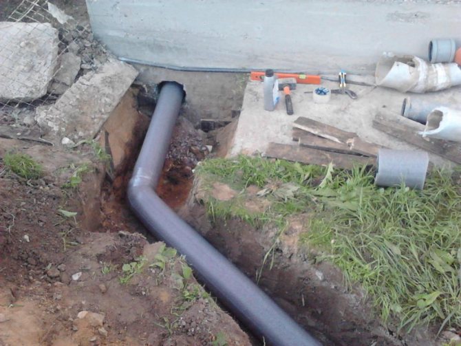 pipe in a trench