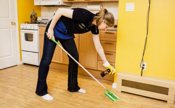 cleaning in a private house