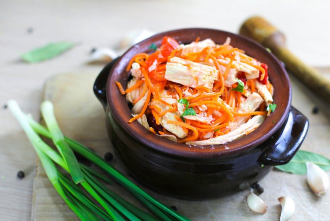 Korean style oyster mushrooms with carrots
