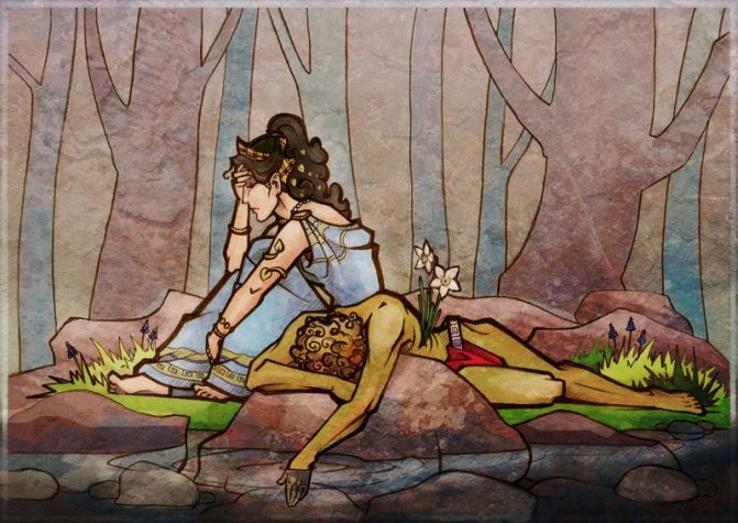 Schițând mitul grecesc antic al lui Narcis
